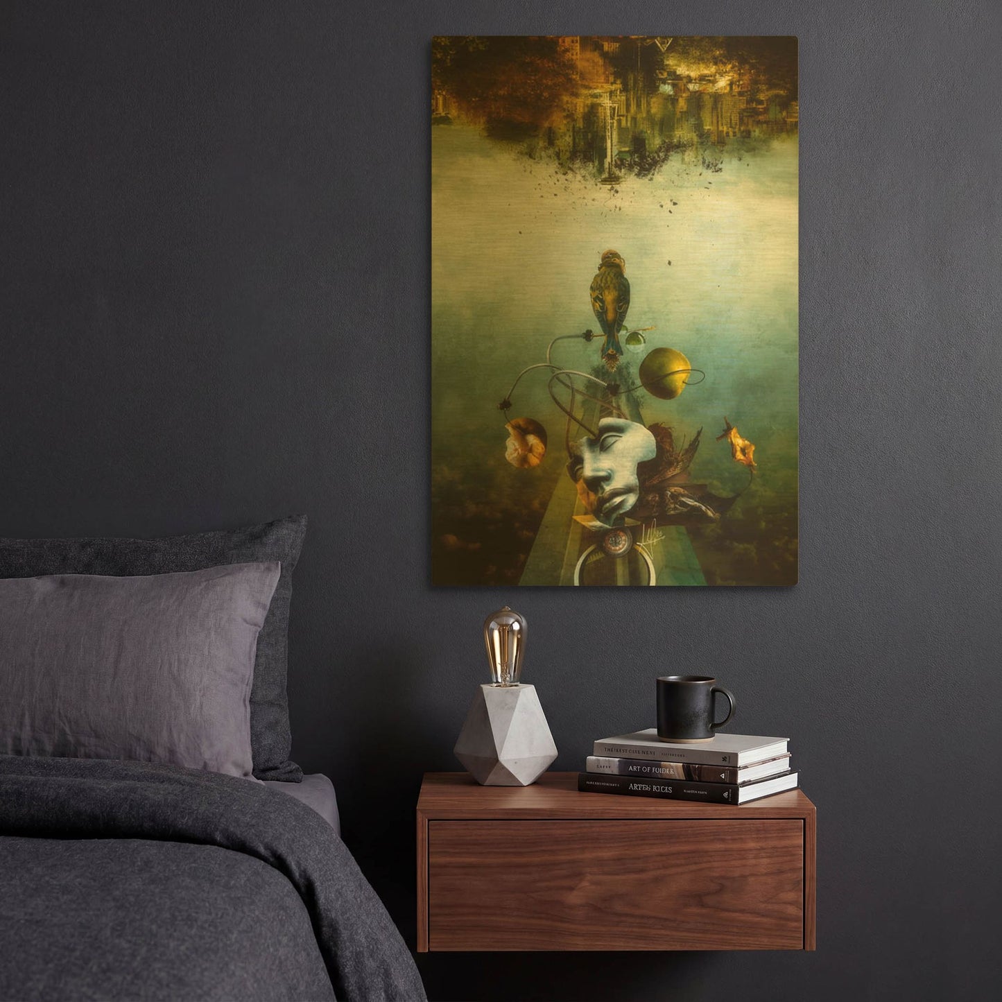 'Ephemeral Architecture' By Mario Sanchez Nevado Gold Metal Wall Art