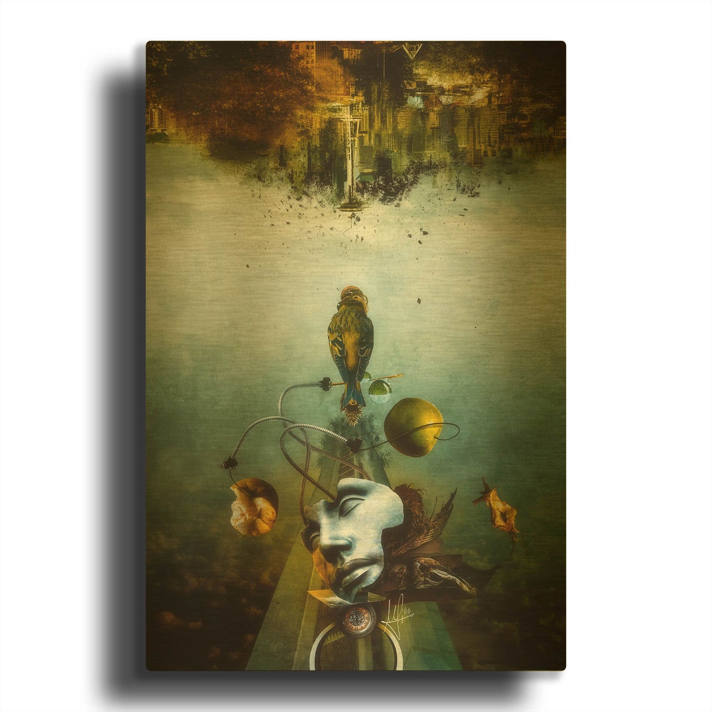 'Ephemeral Architecture' By Mario Sanchez Nevado Gold Metal Wall Art