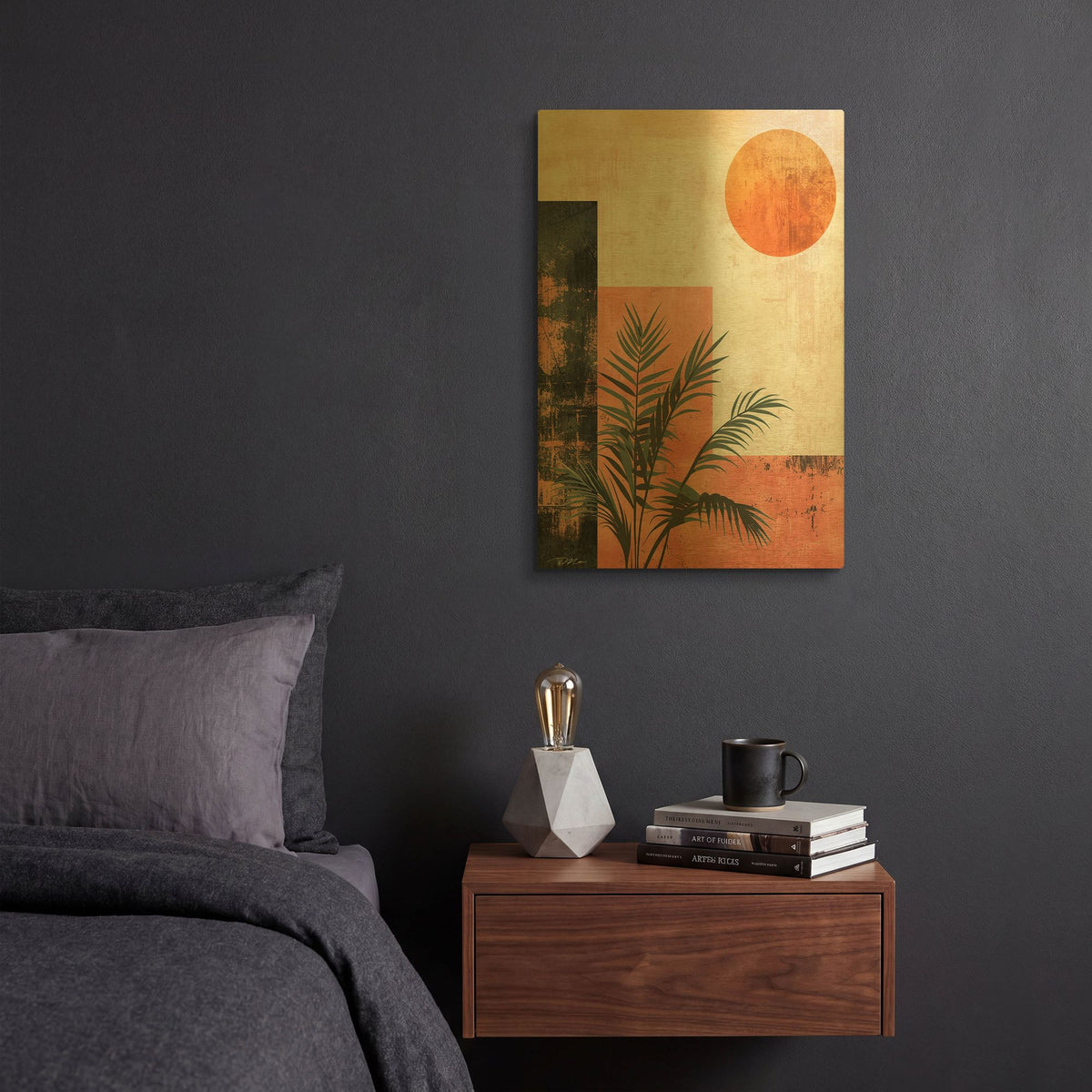 'Pink Midcentury Original Exclusive Geometric Moon And Sun 2' By Momart Gold Metal Wall Art