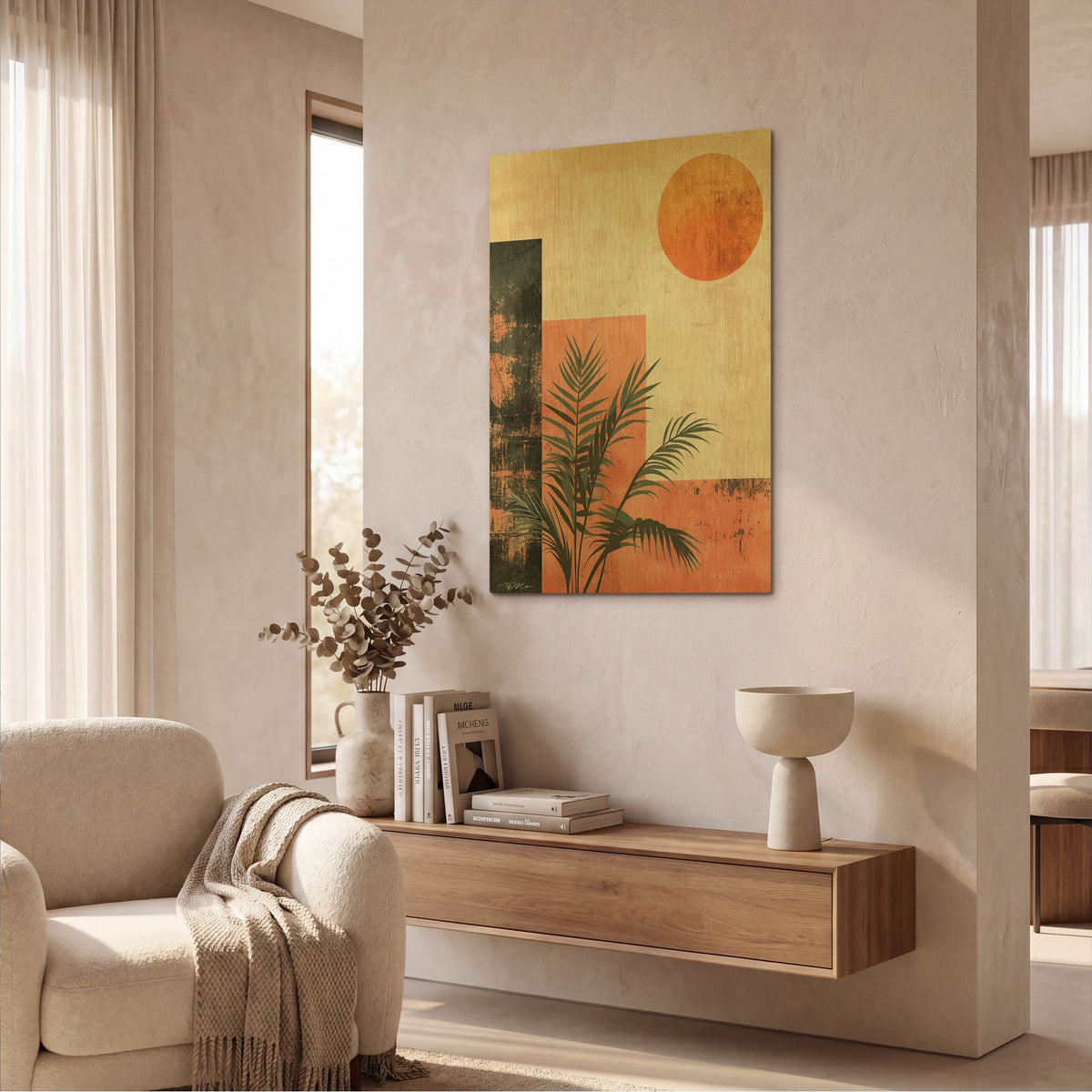'Pink Midcentury Original Exclusive Geometric Moon And Sun 2' By Momart Gold Metal Wall Art