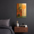 'Pink Midcentury Original Exclusive Geometric Moon And Sun 5' By Momart Gold Metal Wall Art