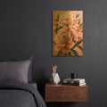 'Pink Peonies' By Momart Gold Metal Wall Art