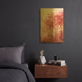 'Pink Trees' By Momart Gold Metal Wall Art