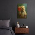'Polar Bear With Red Balloon' By Momart Gold Metal Wall Art
