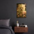 'Pomeranian Among The Roses' By Momart Gold Metal Wall Art