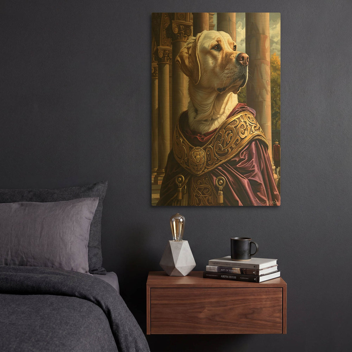 'Portrait Labrador Magistrate' By Momart Gold Metal Wall Art