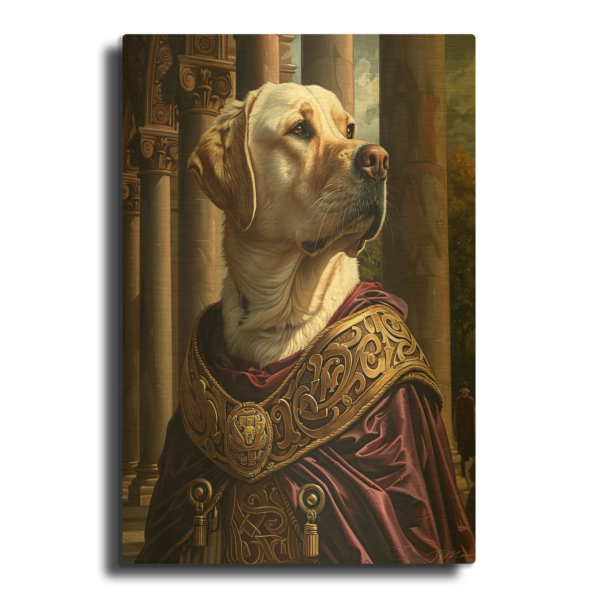 'Portrait Labrador Magistrate' By Momart Gold Metal Wall Art