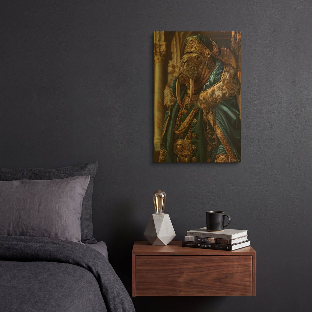 'Portrait Of Commodore Walrus' By Momart Gold Metal Wall Art