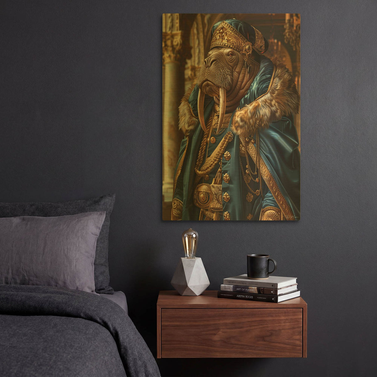 'Portrait Of Commodore Walrus' By Momart Gold Metal Wall Art