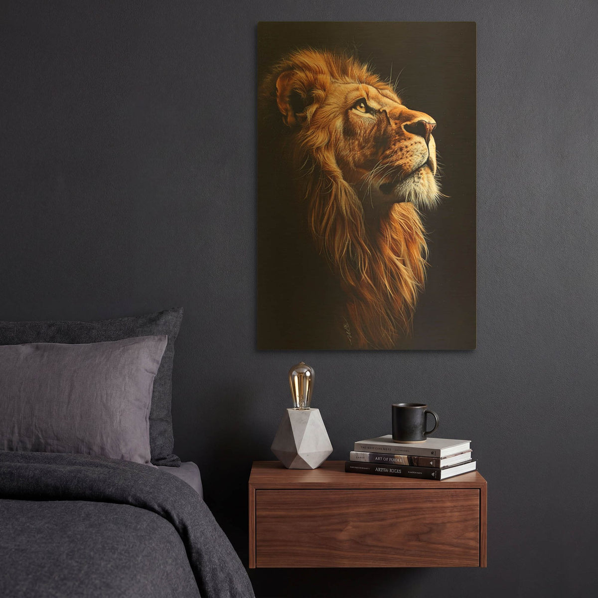 'Portrait Of The King' By Momart Gold Metal Wall Art