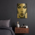 'Portrait Woman In Lithography' By Momart Gold Metal Wall Art