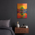 'Psychedelic Geometric Nature 4' By Momart Gold Metal Wall Art