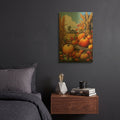 'Pumpkins And Corn' By Momart Gold Metal Wall Art