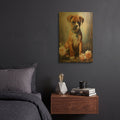 'Puppy Of Boxer Dog' By Momart Gold Metal Wall Art