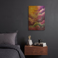 'Purple Clouds' By Momart Gold Metal Wall Art