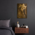 'Queen Of Flowers 2' By Momart Gold Metal Wall Art
