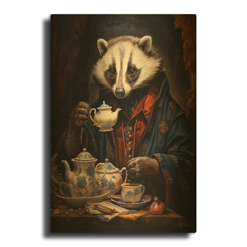 'Rate Per Hour Of Tea' By Momart Gold Metal Wall Art
