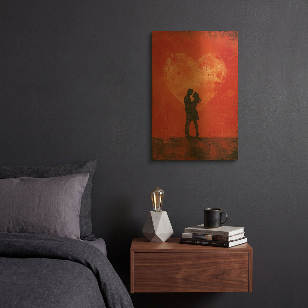 'Red Love' By Momart Gold Metal Wall Art