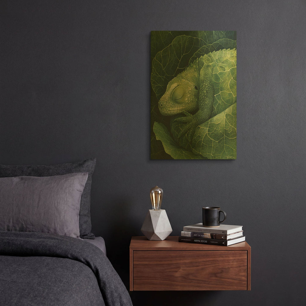 'Rest Between The Green Leaves' By Momart Gold Metal Wall Art