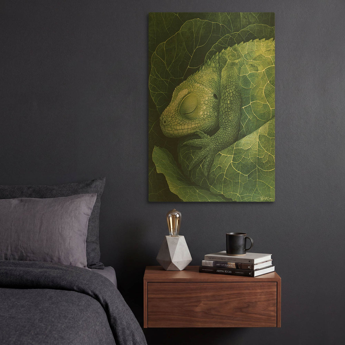 'Rest Between The Green Leaves' By Momart Gold Metal Wall Art