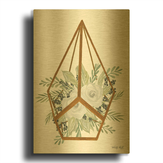 'Gold Geometric Diamond' By Cindy Jacobs Gold Metal Wall Art