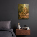 'Satisfied Lion In The Bath' By Momart Gold Metal Wall Art