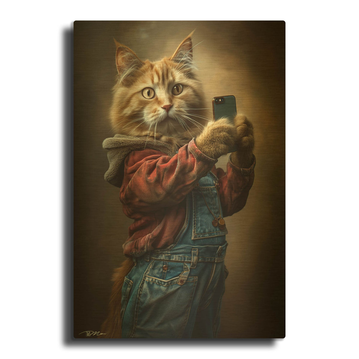 'Selfie' By Momart Gold Metal Wall Art