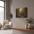 'Small Winged Animal On Branch And Pearls' By Momart Gold Metal Wall Art