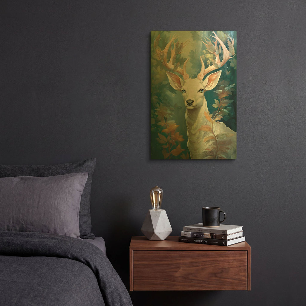 'Spirit Of The White Deer' By Momart Gold Metal Wall Art