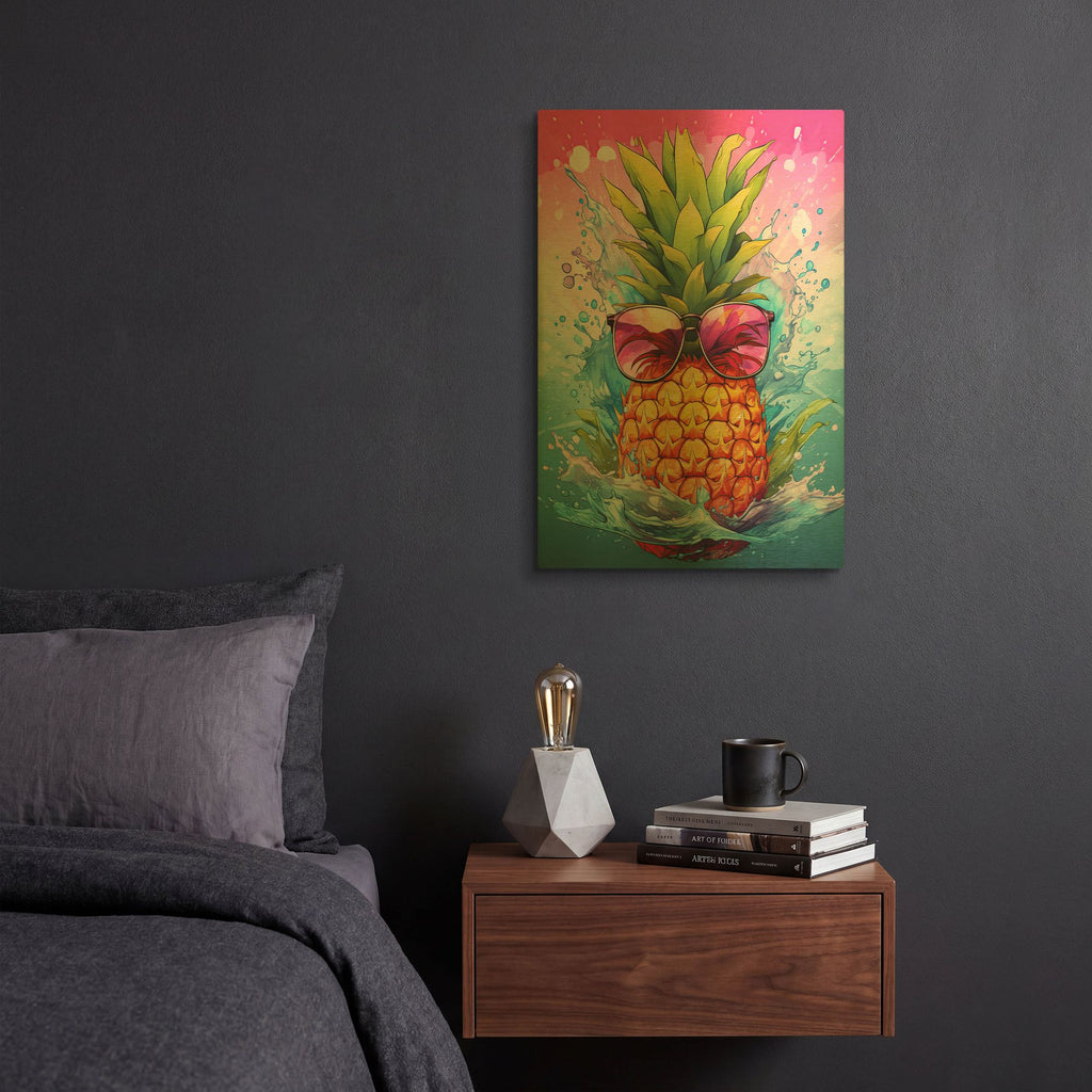 'Summer Pineapple 2' By Momart Gold Metal Wall Art