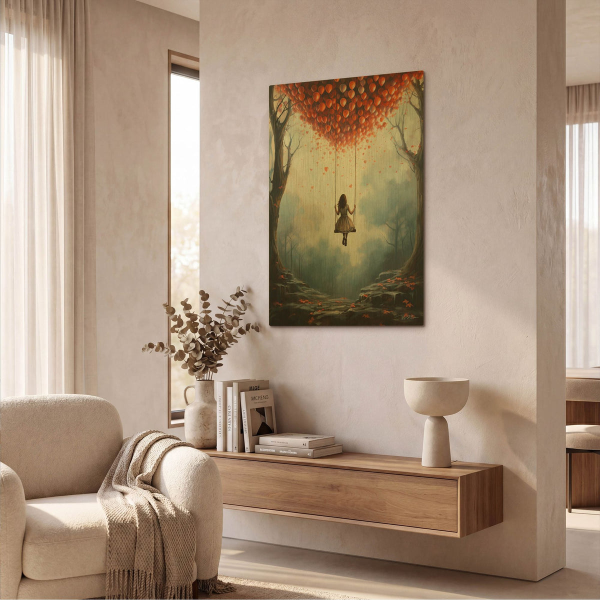 'Swing' By Momart Gold Metal Wall Art