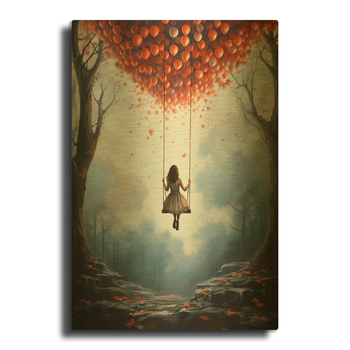 'Swing' By Momart Gold Metal Wall Art