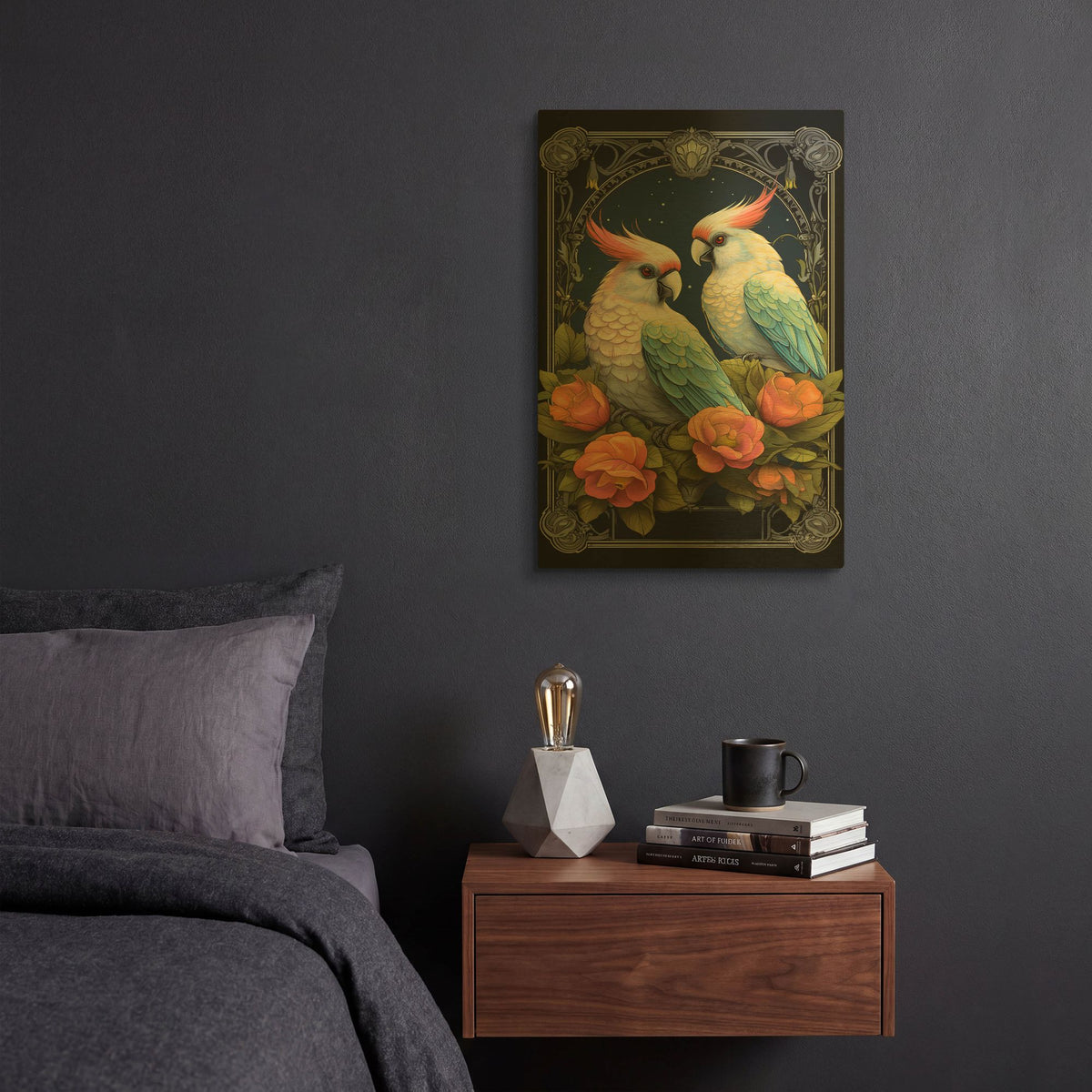 'Tarot Bird 2' By Momart Gold Metal Wall Art