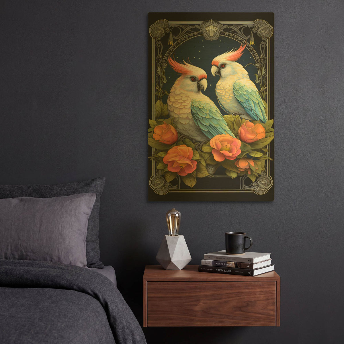 'Tarot Bird 2' By Momart Gold Metal Wall Art