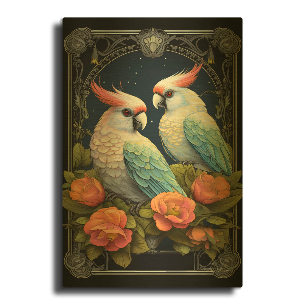 'Tarot Bird 2' By Momart Gold Metal Wall Art
