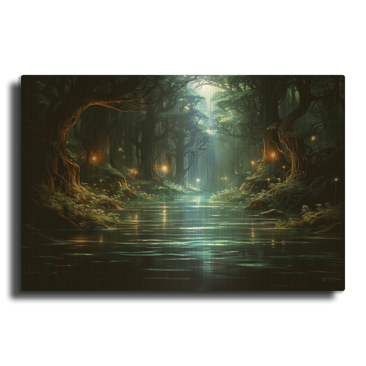 'The Heart Of The Forest 1' By Momart Gold Metal Wall Art