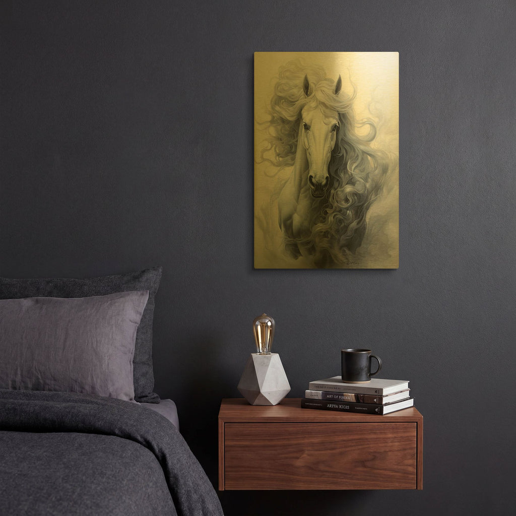'The Lord Of Horses' By Momart Gold Metal Wall Art