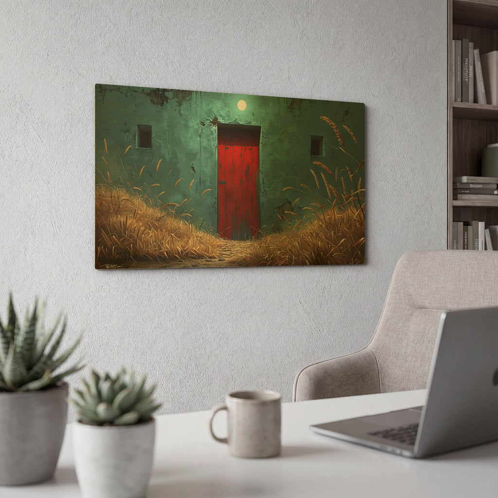 'The Red Door' By Momart Gold Metal Wall Art