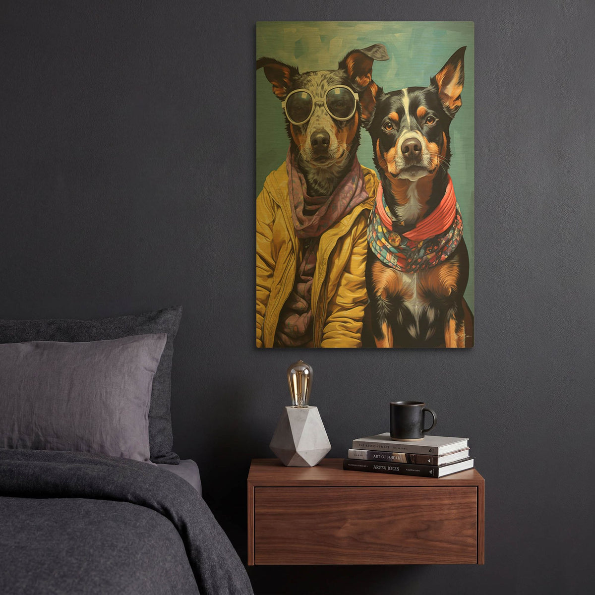 'Travel Companions' By Momart Gold Metal Wall Art