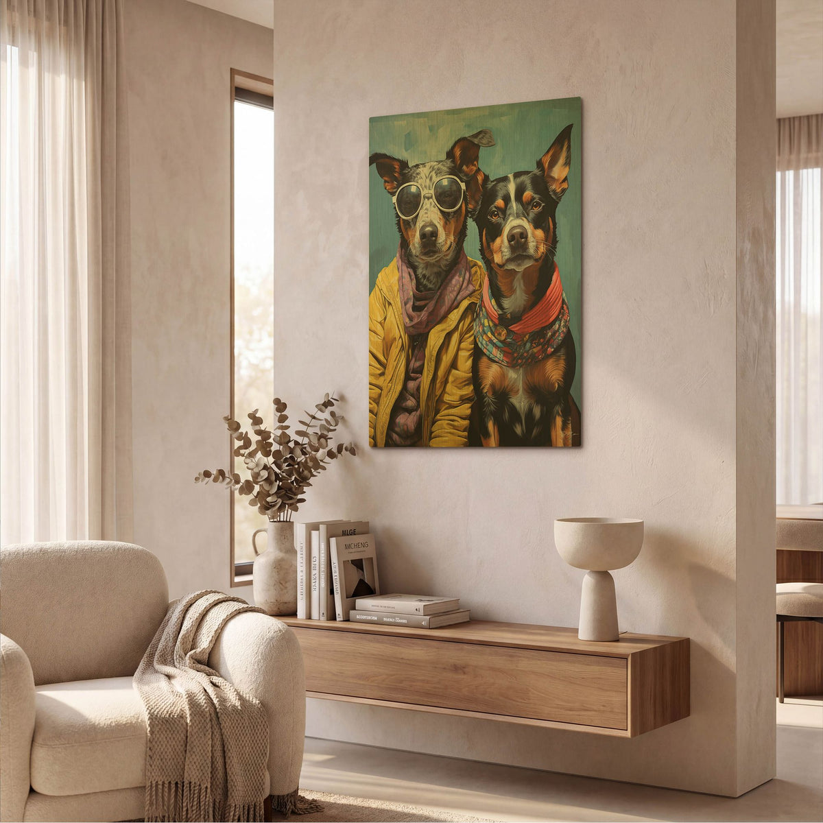 'Travel Companions' By Momart Gold Metal Wall Art