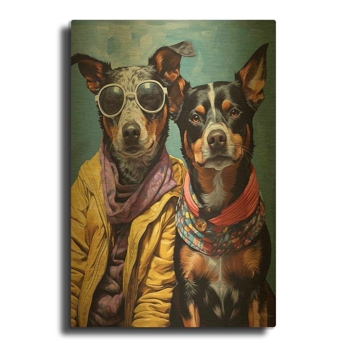 'Travel Companions' By Momart Gold Metal Wall Art