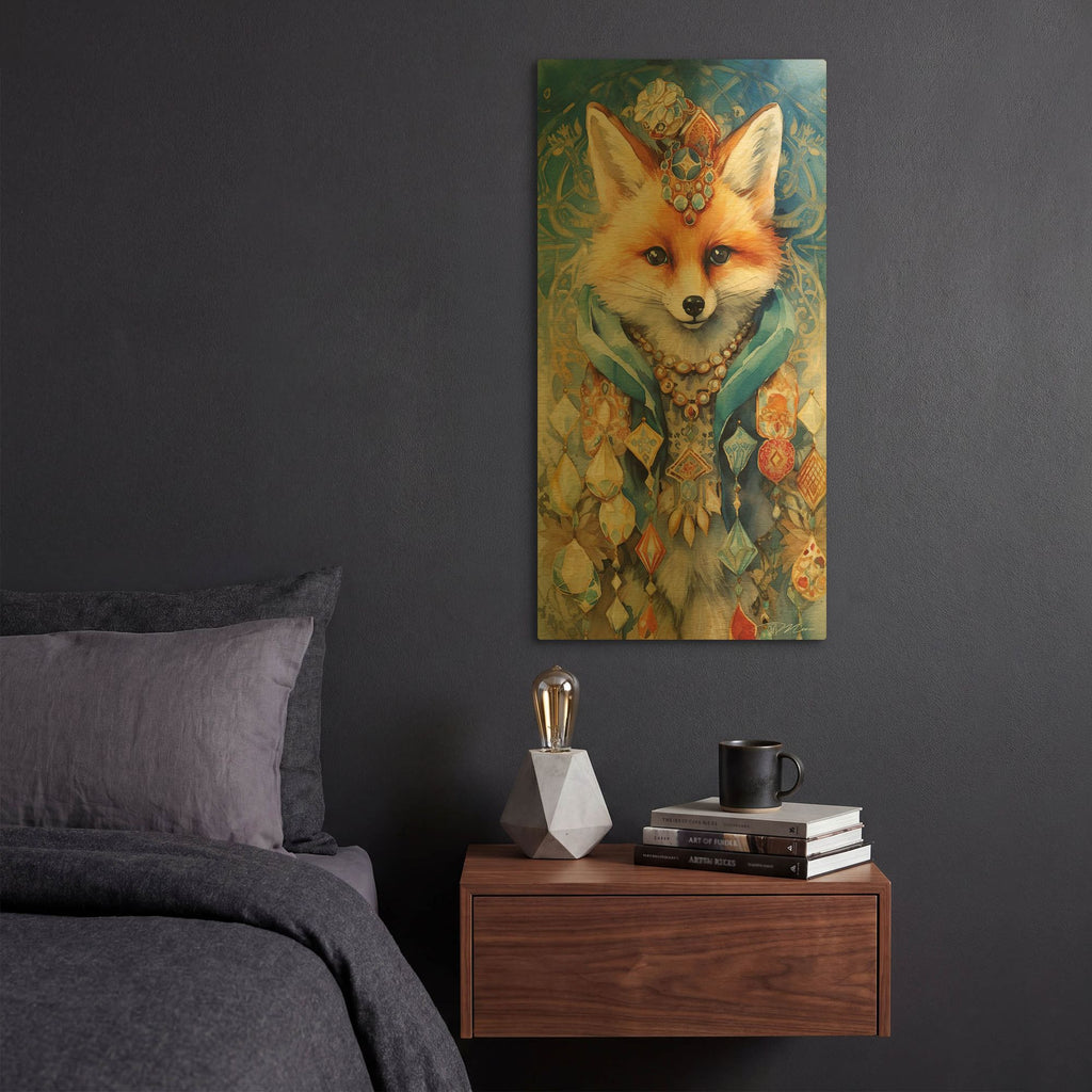 'Treasure-Keepers Fox 2' By Momart Gold Metal Wall Art