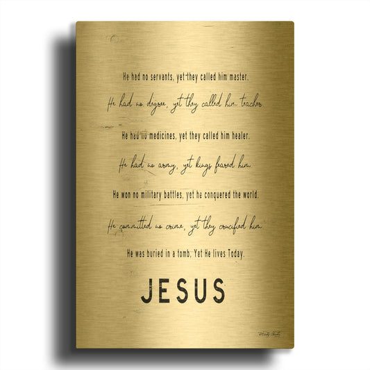 'Jesus' By Cindy Jacobs Gold Metal Wall Art
