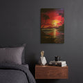 'Tropical Sunset 2' By Momart Gold Metal Wall Art