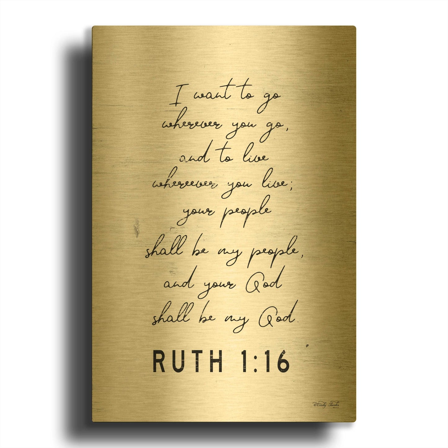 'Ruth 1' By Cindy Jacobs Gold Metal Wall Art