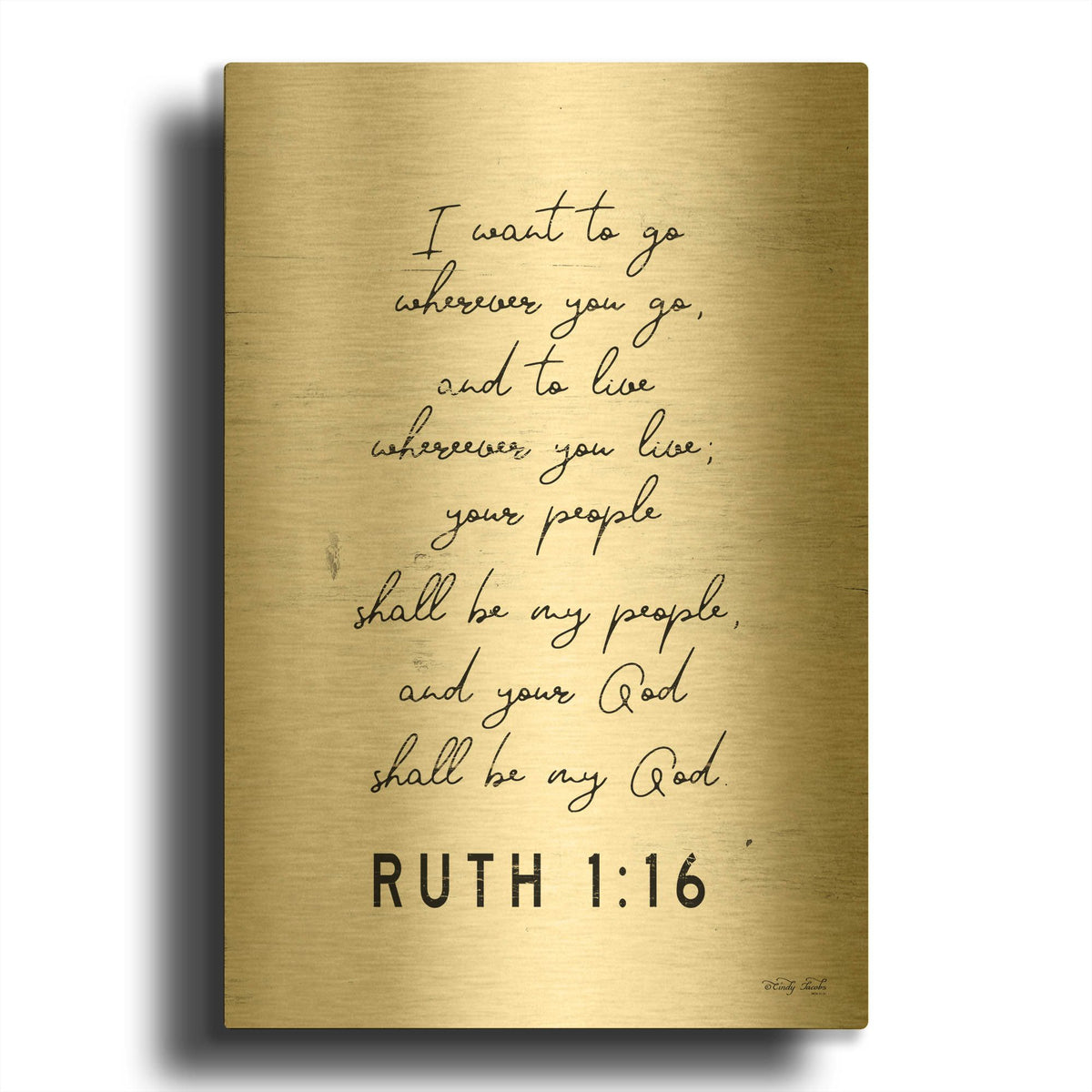'Ruth 1' By Cindy Jacobs Gold Metal Wall Art