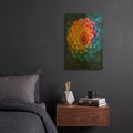 'Vibrant Water Color Mandala Flower 1' By Momart Gold Metal Wall Art