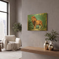 'Vintage Lion Poster 2' By Momart Gold Metal Wall Art
