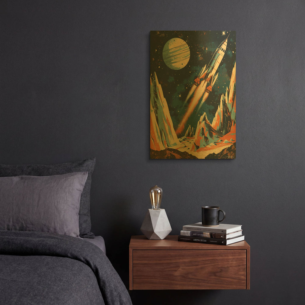 'Vintage Space 1' By Momart Gold Metal Wall Art