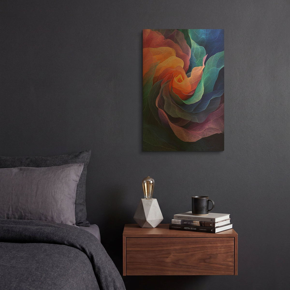 'Vortex Of Colored Petals' By Momart Gold Metal Wall Art